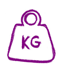Wall Mural - weight icon crayon chalk drawing vector