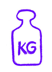 Wall Mural - weight icon crayon chalk drawing vector