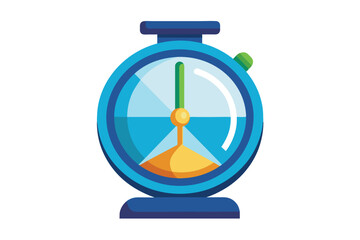 Poster - A cartoon illustration of a round timer with a blue face, orange base, and green hand. The timer is set to a specific time.