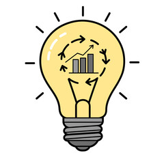Fototapete - Idea Generation: Symbolizing innovation and progress, a luminous lightbulb encapsulates the essence of strategic business growth.