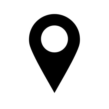 Pinpointing Location: A simple, minimalist rendering of a black location pin, perfect for illustrating concepts of mapping, destinations, and pinpoint accuracy.