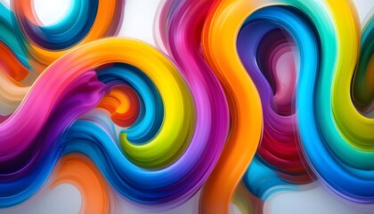 Poster - Abstract Colorful Waves Design, Vibrant Gradient Background. Dynamic Lines, Flowing Shapes. Cheerful Pattern, Perfect For Creative Projects.