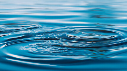 Poster - Close up of water surface with ripples and wave patterns in shades of blue and turquoise color