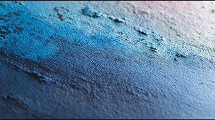 Poster - A close up of a textured surface with blue and white paint blending together in an abstract pattern