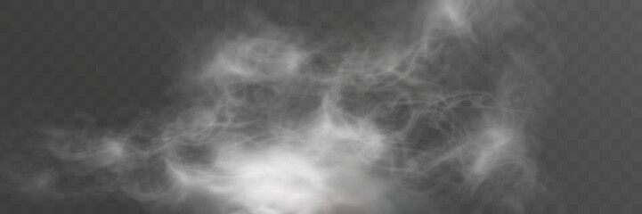 Aufkleber - Realistic smoke on transparent background with soft swirling effect, misty fog, airy vapor, atmospheric haze, drifting smog, subtle steam, floating cloud, delicate fumes.	
