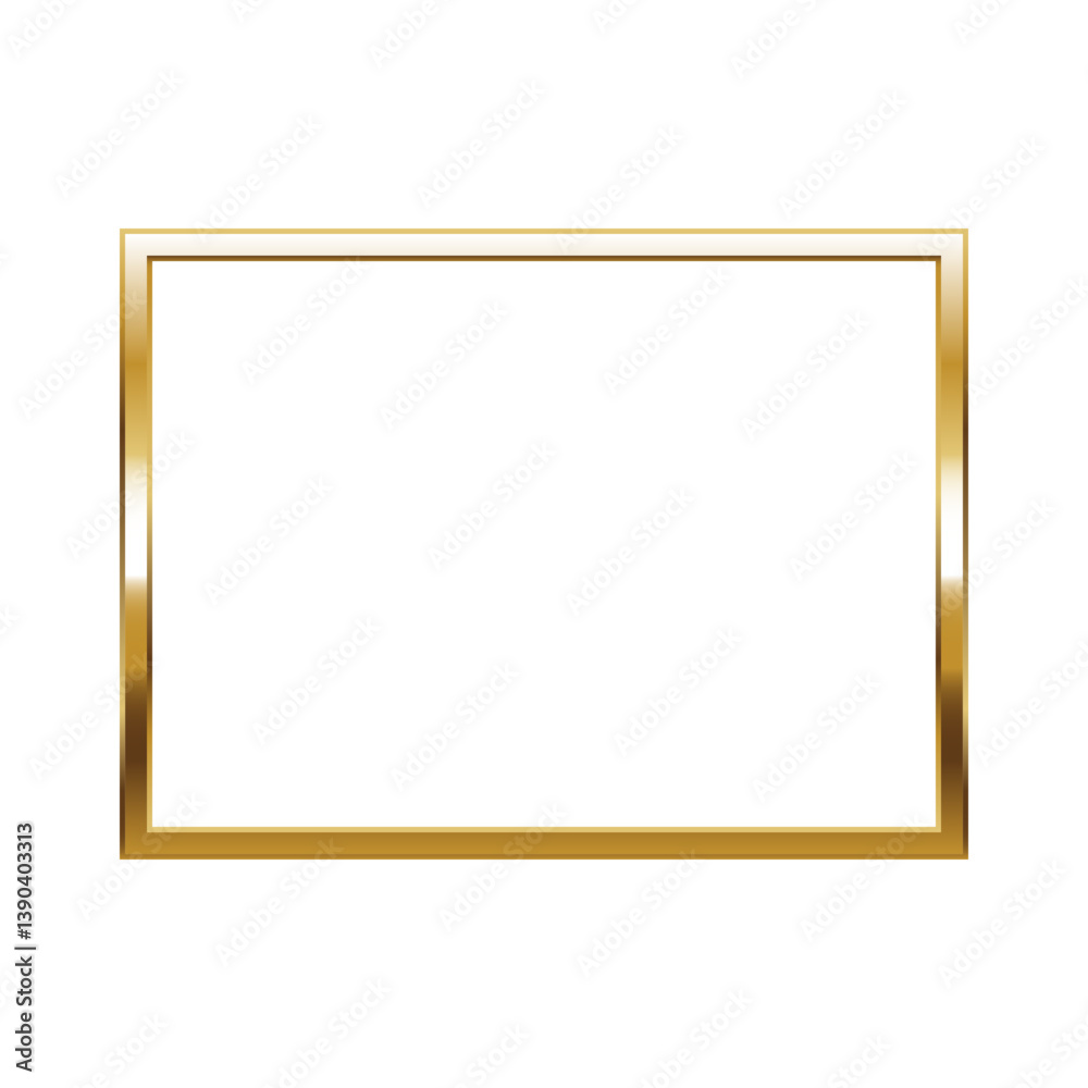 Red Rectangle Golden Boder Rectangle gold frame. Isolated luxury rectangle golden border. Gold ...