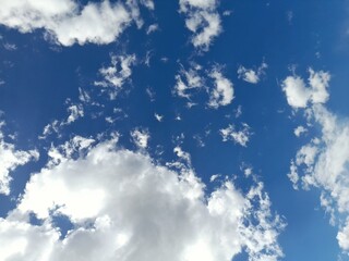 Wall Mural - photo of a partly cloudy and clear blue sky