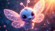 © vitanovski - Adorable Glittery Fairy Insect with Big Eyes in Magical Glow Light