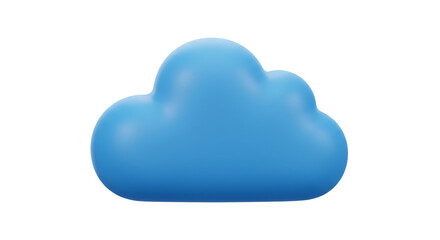 Aufkleber - A cheerful, plump blue cloud symbolizing digital storage and data accessibility, rendered in a smooth, 3D style.