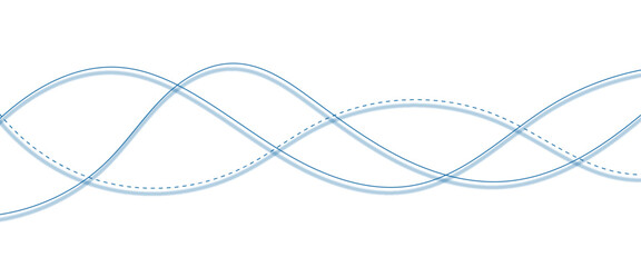 Aufkleber - Vector blue abstract wave thin curved lines graphic for design.