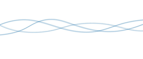 Aufkleber - Vector blue abstract wave thin curved lines graphic for design