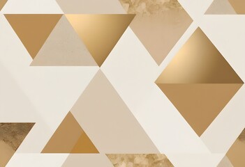 Aufkleber - Abstract Geometric Art, Soft Beige And Gold Shapes, Modern Design. Elegant Texture Creates Depth. Perfect For Backgrounds And Wallpapers.