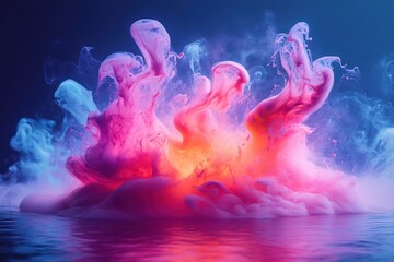 Poster - Dynamic graffiti-inspired artwork capturing melting forms and vibrant colors in an abstract display