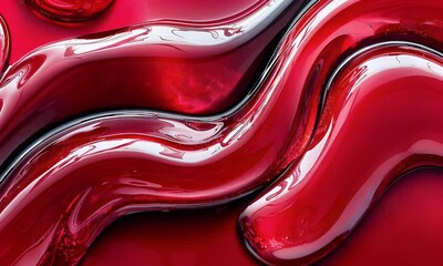 Wall Mural - abstract red liquid texture with glossy swirls and flowing smooth surface for artistic and creative 