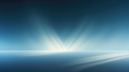 Poster - Studio style backdrop decoration presentation features white and blue hues with shadows from a nearby window, concept creating a decorative background.