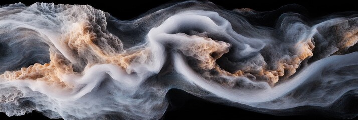 Fototapete - Dynamic Data Flow Visualization Immersive Computational Fluid Dynamics with Ethereal Particle Swirl - Next-Gen Digital Analytics and AI Insights Landscape