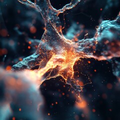 Leinwandbilder - Quantum Neural Networks Immersive AI Visualization with Luminescent Synaptic Pathways, Cutting-Edge Machine Learning Innovation in Cognitive Computing Landscapes