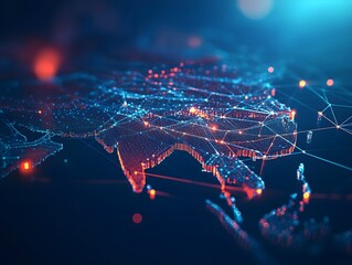 Poster - digital world map