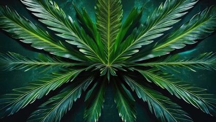 Poster - Striped palm leaf texture, Abstract background design.