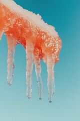 Aufkleber - Ethereal Winter Crystalline Transformation Gradient Icicle Formation Showcasing Climate-Responsive Natural Art in Minimalist Aesthetic Design