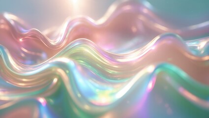 Fototapete - Hazy abstract background featuring pastel holographic foil