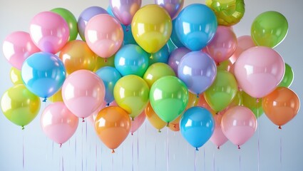 Poster - cheerful balloons isolated over a white canvas