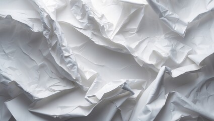 Poster - Crumpled and creased white paper poster texture background