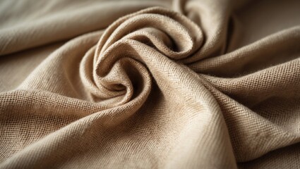 Aufkleber - Rough-textured sackcloth fabric of brown hemp viscose, an abstract background for textile fashion