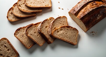 Aufkleber - Isolated white background with rye flour bread