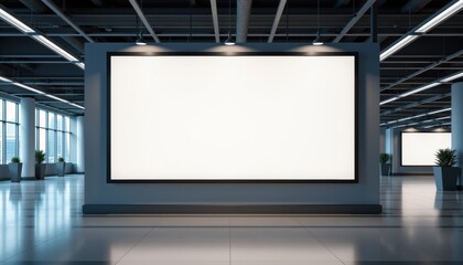 Poster - Empty Advertising Billboard in Modern Office Space  