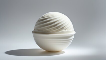 Aufkleber - vanilla ice cream sphere detached on background