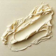 Aufkleber - Creamy butter spread artfully swirled on a neutral surface with smooth texture detail captured in close-up formation