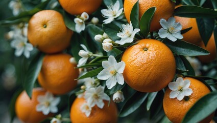 Poster - Valencian orange and blossoms of orange
