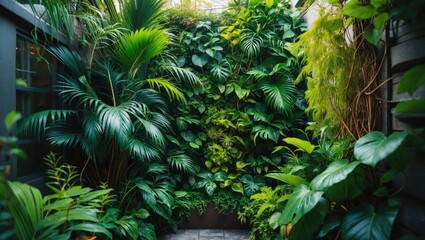 Aufkleber - Vertical garden in an urban outdoor space.