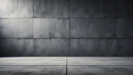 Poster - Dark concrete wall texture background with a wide blank surface