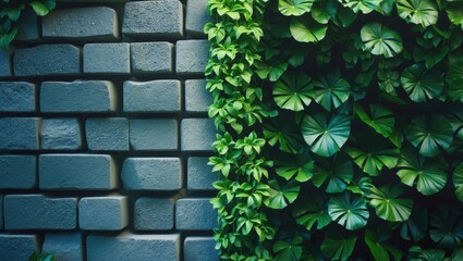 Poster - The innovative design of a contemporary wall featuring leaves.