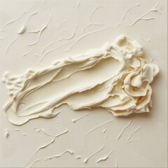 Aufkleber - Creamy texture applied on a smooth surface showcases artistry in food decoration