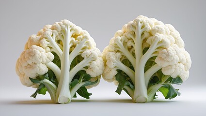 Poster - Head of cauliflower, isolated from background. Clipping path included.