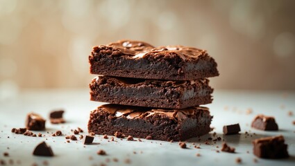 Aufkleber - Detailed view of chocolate brownie cake