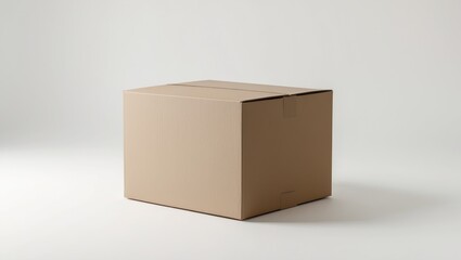 Poster - Cardboard Box Set Against a White Background