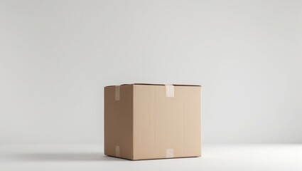Poster - Isolated Cardboard Box on a White Background