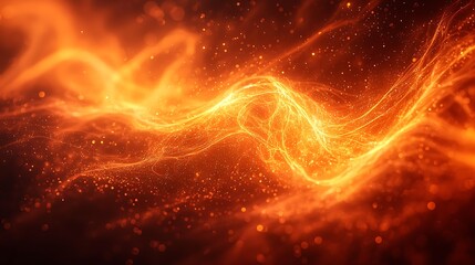fiery orange energy waves abstract background