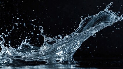 Poster - water splash separated on dark background