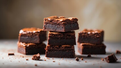 Aufkleber - Chocolate brownie cake in detail