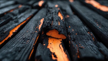 Poster - Charred wood background texture