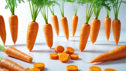 Aufkleber - Isolated carrot set on a white surface.