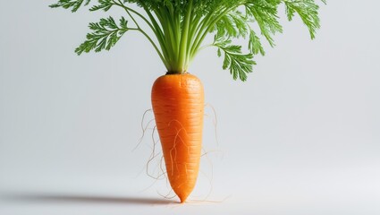 Aufkleber - Isolated carrot vegetable with leaves on a white background
