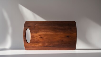 Poster - Burnt wooden chopping board on a white surface