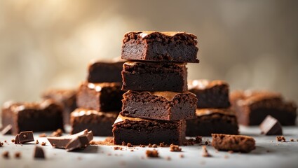 Aufkleber - Close-up of chocolate brownie cake