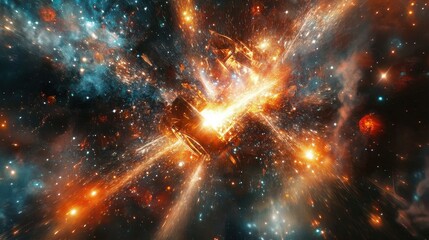 Poster - An Imaginative Display Of Space Explosion With Vibrant Colors